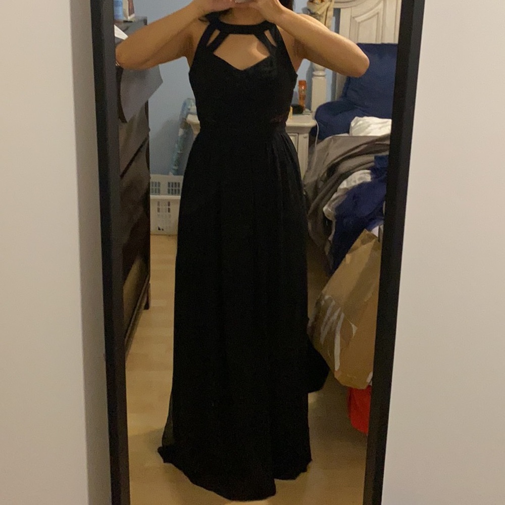 BCBGeneration Chiffon and Lace Maxi Dress